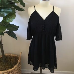 Cold Shoulder Black Blouse